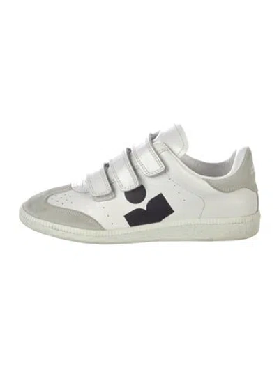 Pre-owned Isabel Marant Leather Colorblock Pattern Sneakers In White