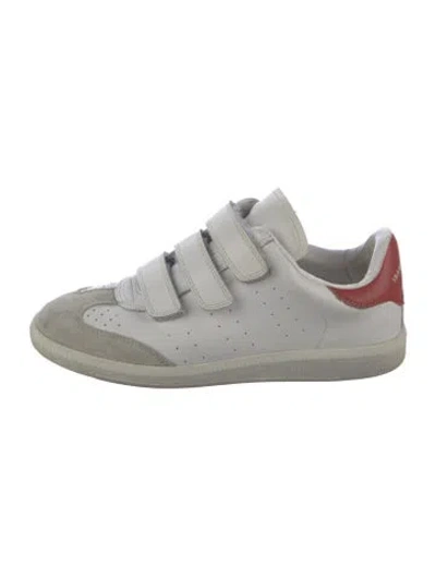 Pre-owned Isabel Marant Leather Colorblock Pattern Sneakers In White
