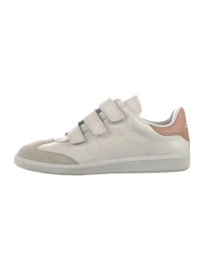 Pre-owned Isabel Marant Leather Colorblock Pattern Sneakers In White