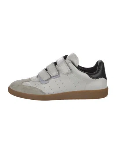 Pre-owned Isabel Marant Leather Colorblock Pattern Sneakers In White