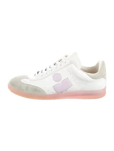 Pre-owned Isabel Marant Leather Colorblock Pattern Sneakers In White