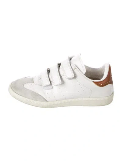 Pre-owned Isabel Marant Leather Colorblock Pattern Sneakers In White