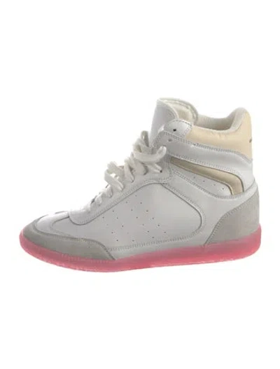 Pre-owned Isabel Marant Leather Colorblock Pattern Wedge Sneakers