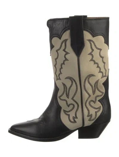 Pre-owned Isabel Marant Leather Colorblock Pattern Western Boots