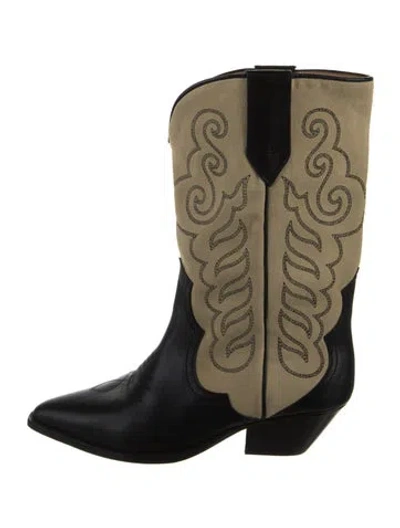 Pre-owned Isabel Marant Leather Colorblock Pattern Western Boots