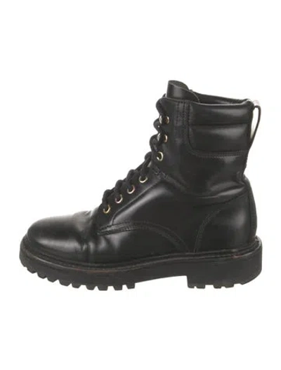 Pre-owned Isabel Marant Leather Combat Boots In Black