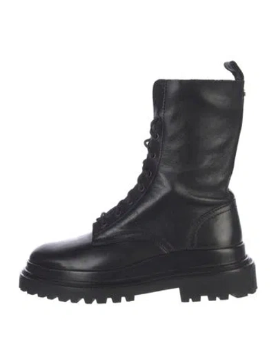 Pre-owned Isabel Marant Leather Combat Boots In Black
