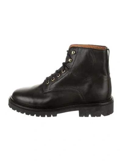 Pre-owned Isabel Marant Leather Combat Boots In Black