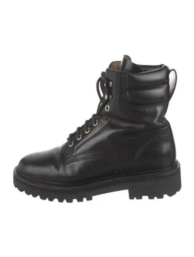 Pre-owned Isabel Marant Leather Combat Boots In Black