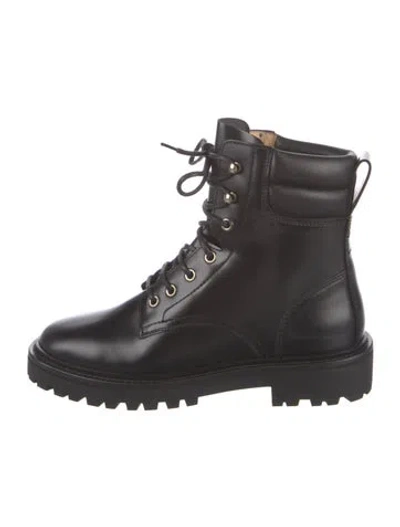 Pre-owned Isabel Marant Leather Combat Boots In Black