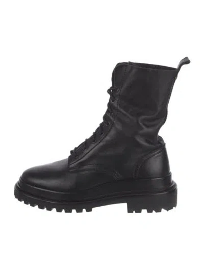 Pre-owned Isabel Marant Leather Combat Boots In Black