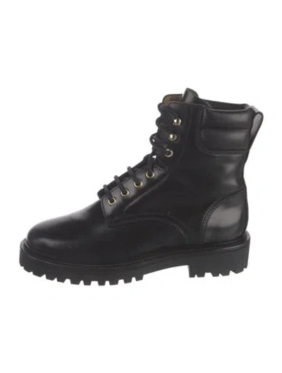 Pre-owned Isabel Marant Leather Combat Boots In Black
