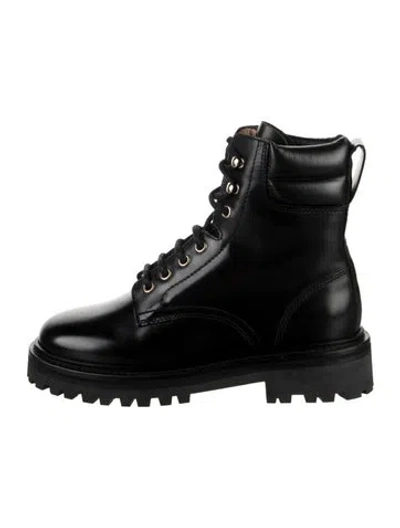 Pre-owned Isabel Marant Leather Combat Boots In Black