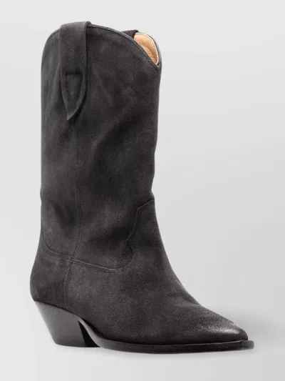 Isabel Marant Western Style Ankle Boots With Pull Tabs In Black