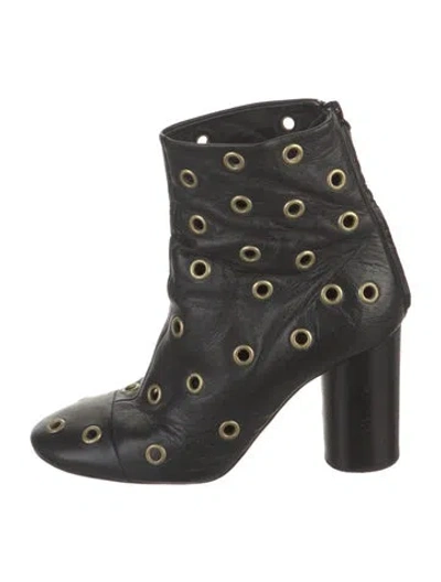 Pre-owned Isabel Marant Leather Cutout Accent Lace-up Boots In Black