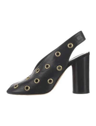 Pre-owned Isabel Marant Leather Cutout Accent Slingback Pumps In Black