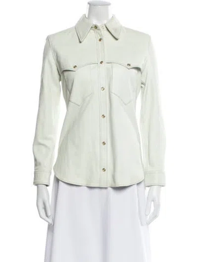 Pre-owned Isabel Marant Leather Denim Jacket In Green