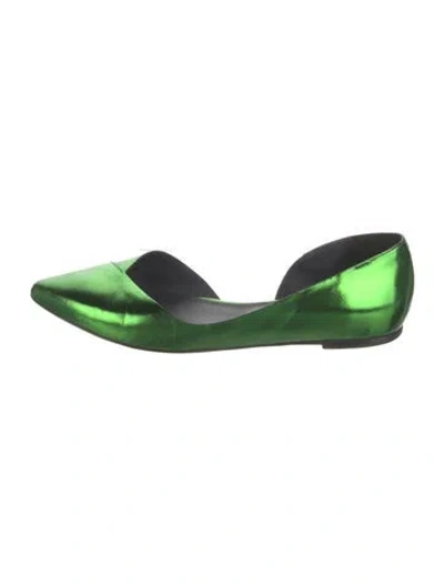 Pre-owned Isabel Marant Leather D'orsay Flats In Green