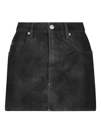 Isabel Marant Leather-effect Five-pocket Skirt In Black
