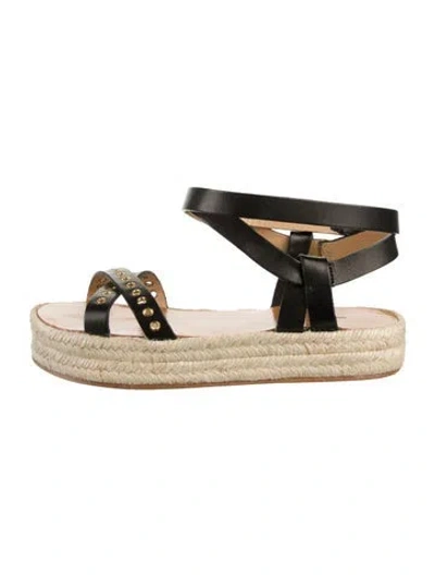 Pre-owned Isabel Marant Leather Espadrilles In Black