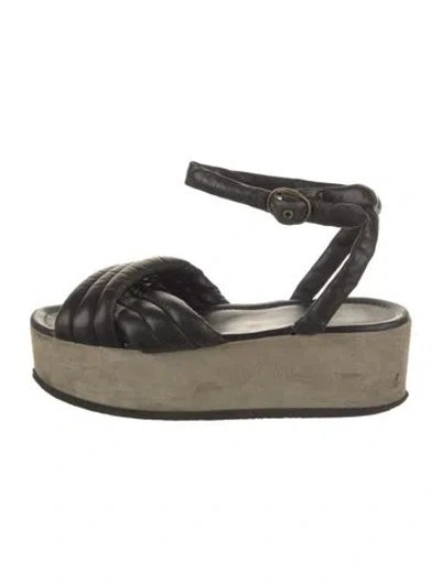 Pre-owned Isabel Marant Leather Espadrilles In Black