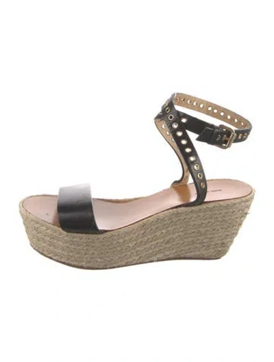 Pre-owned Isabel Marant Leather Espadrilles In Black
