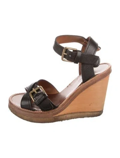 Pre-owned Isabel Marant Leather Espadrilles In Black