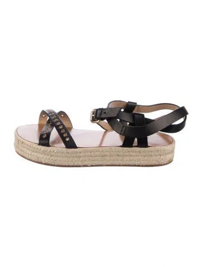 Pre-owned Isabel Marant Leather Espadrilles In Black