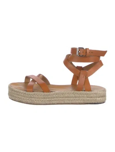 Pre-owned Isabel Marant Leather Espadrilles In Orange