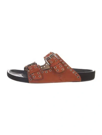 Pre-owned Isabel Marant Leather Eyelet Trim Sneakers In Brown