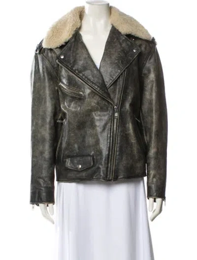 Pre-owned Isabel Marant Leather Faux Fur Vest In Black