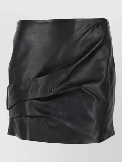 Isabel Marant Leather Fitted Skirt In Black