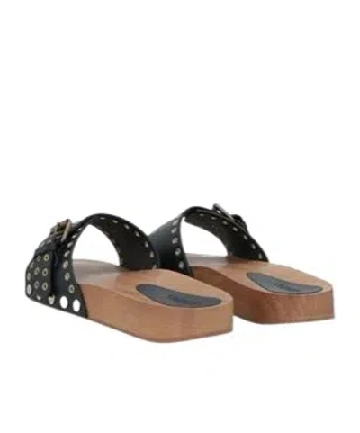 Isabel Marant Leather Flat Sandals In Black