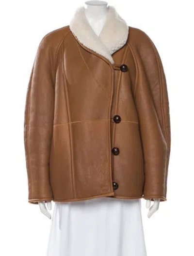 Pre-owned Isabel Marant Leather Fur Jacket In Brown