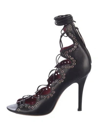 Pre-owned Isabel Marant Leather Gladiator Sandals In Black