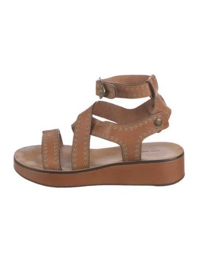 Pre-owned Isabel Marant Leather Gladiator Sandals In Neutral