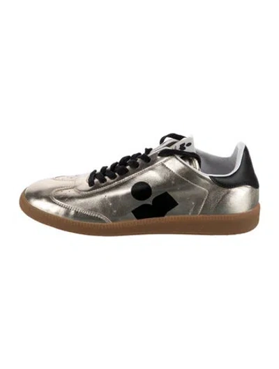 Pre-owned Isabel Marant Leather Graphic Print Athletic Sneakers In Black
