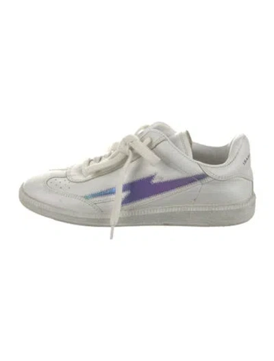Pre-owned Isabel Marant Leather Graphic Print Athletic Sneakers In White