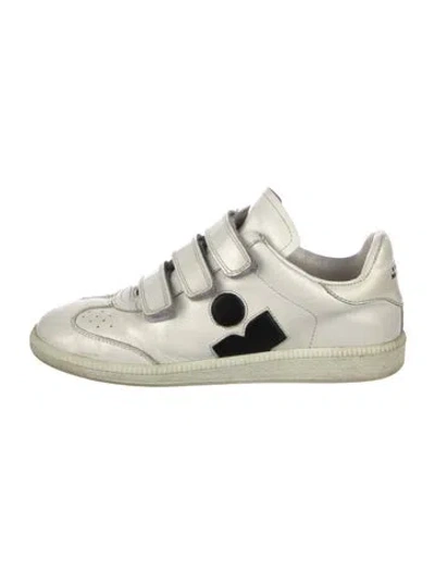 Pre-owned Isabel Marant Leather Graphic Print Sneakers In White
