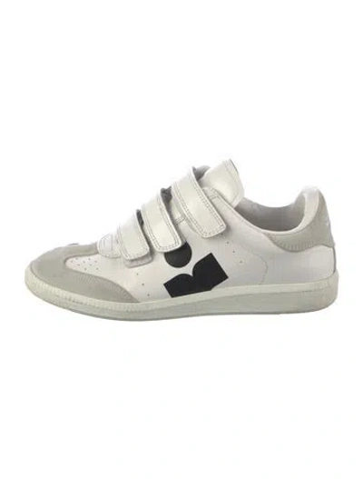 Pre-owned Isabel Marant Leather Graphic Print Sneakers In White