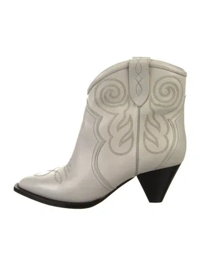 Pre-owned Isabel Marant Leather Graphic Print Western Boots In Neutral