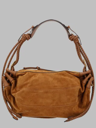 Isabel Marant Leather Handbag With Cotton Lining In Buff