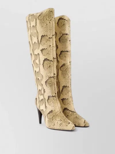 Isabel Marant Leather High Boots In Neutral