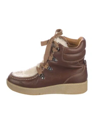 Pre-owned Isabel Marant Leather Hiking Boots In Brown