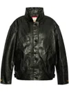 Isabel Marant Long-sleeved Leather Jacket In Black