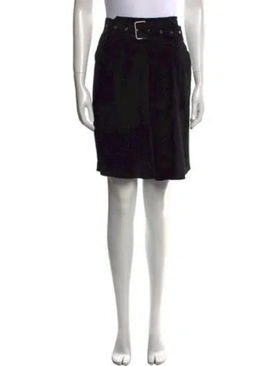 Pre-owned Isabel Marant Leather Knee-length Skirt In Black