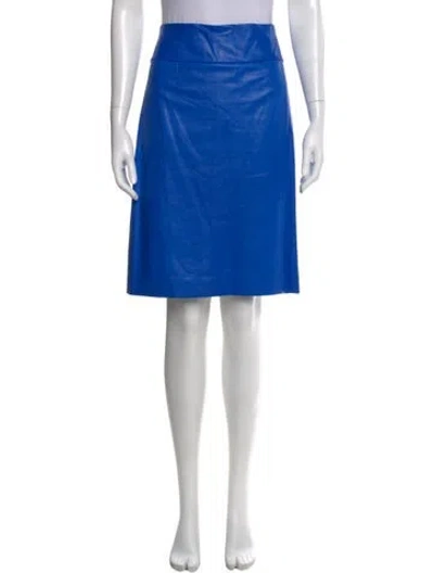 Pre-owned Isabel Marant Leather Knee-length Skirt In Blue
