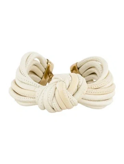Pre-owned Isabel Marant Leather Knot Wrap Bracelet In White