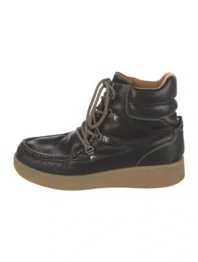 Pre-owned Isabel Marant Leather Lace-up Boots In Black