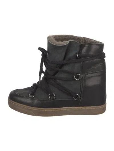 Pre-owned Isabel Marant Leather Lace-up Boots In Black